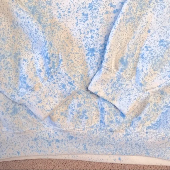 Vintage y2k Embellished Crewneck Sweatshirt Adult Size XL Blue White Butterfly - Picture 6 of 9